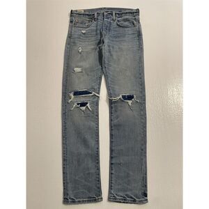 NWT J.Crew 30 x 32 484 Slim DESTROYED & Mended Japanese‎ Kurabo Flex Denim Jeans